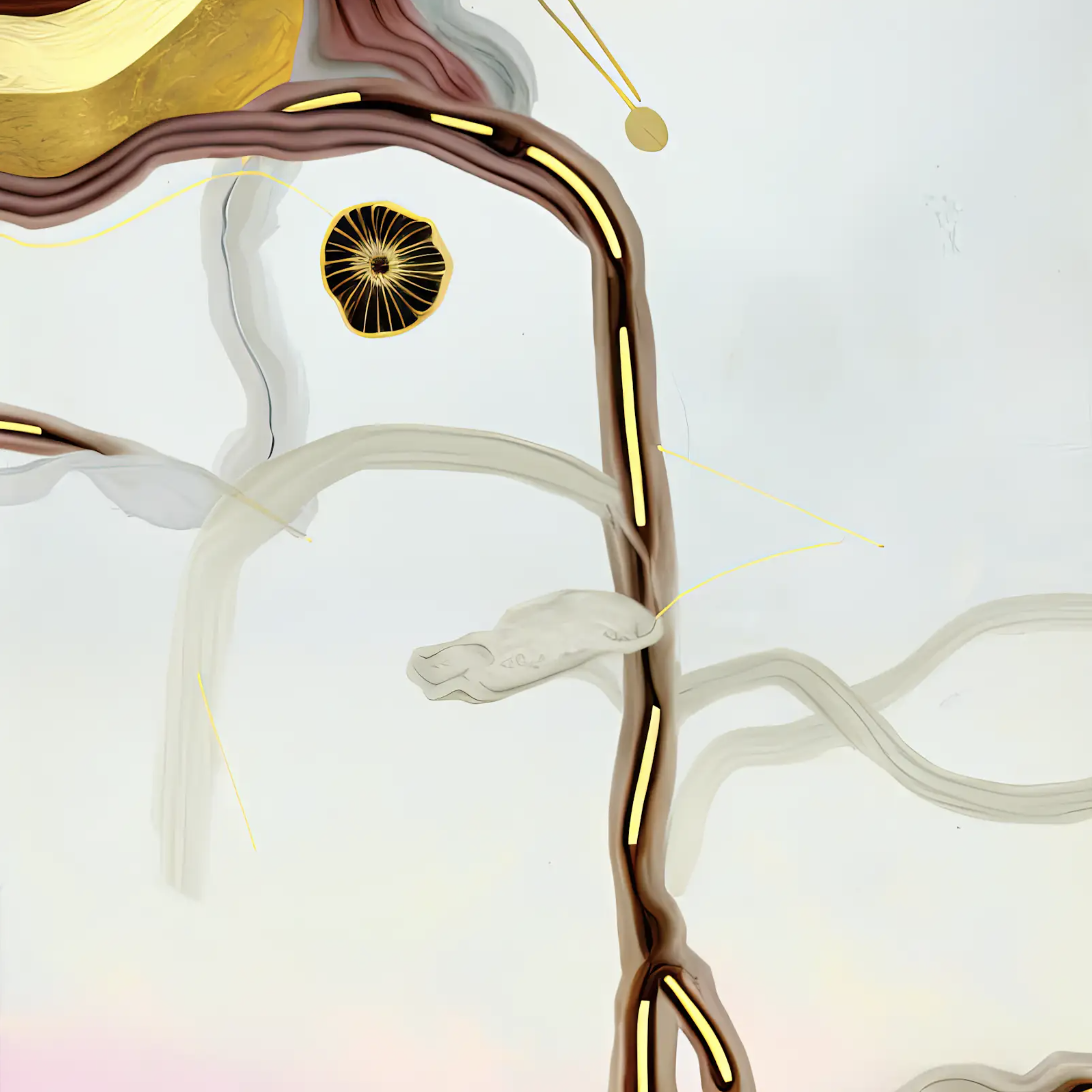 Work by Rhonda Holberton Abstract work with colorful squiggles